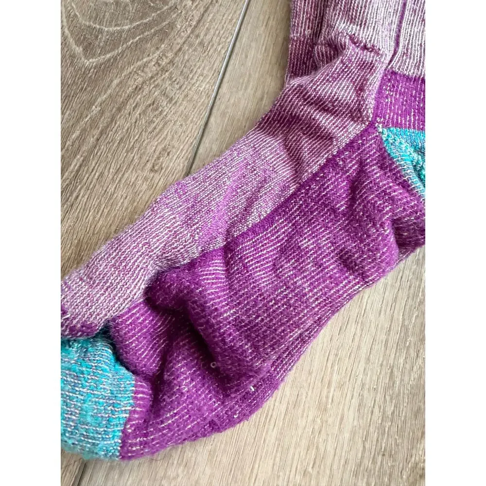 L.L.Bean NoZone Hiking Crew Socks - Insect Repellent Purple Teal